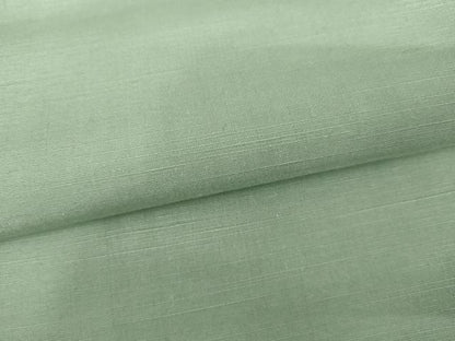 平和屋着物▽上質な紬　単衣　色無地　白緑色　正絹　逸品　AABI7191cs