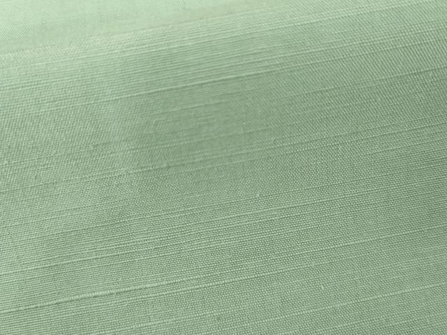 平和屋着物▽上質な紬　単衣　色無地　白緑色　正絹　逸品　AABI7191cs