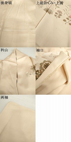平和屋着物▽訪問着　単衣　駒刺繍　正倉院花唐草文　正絹　逸品　AABI7200cs