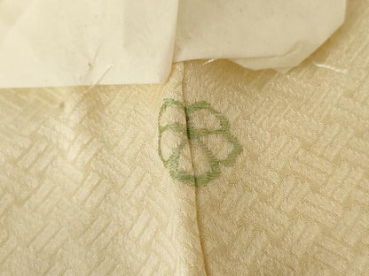 平和屋着物▽訪問着　単衣　手描き　草花文　正絹　逸品　AABI7207cs