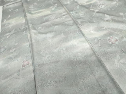 平和屋着物▽上質な小紋　単衣　地紋起こし　花唐草文　暈し染め　正絹　逸品　AABI7209cs