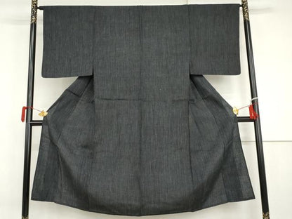 平和屋着物▽男性　単衣　縞　正絹　逸品　AABI7212cs