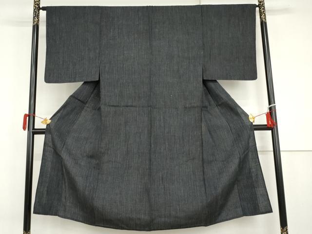 平和屋着物▽男性　単衣　縞　正絹　逸品　AABI7212cs