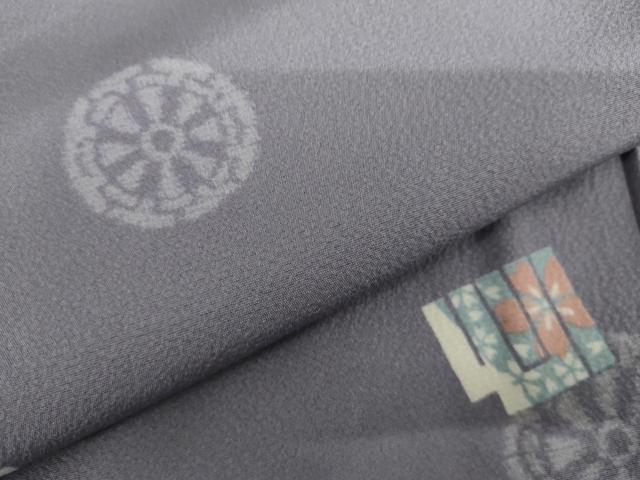 平和屋着物▽上質な小紋　単衣　桜源氏香　源氏車　やまと誂製　正絹　逸品　AABI7216cs