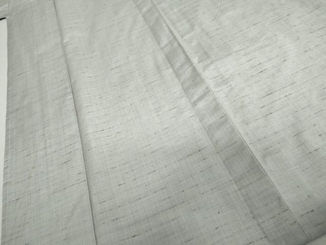 平和屋着物▽古紅花玉紬　単衣　格子　反端付き　正絹　逸品　AABI7223cs