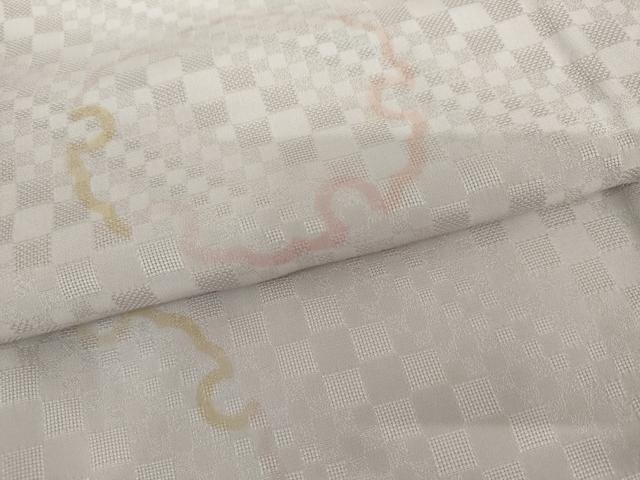 平和屋着物▽上質な小紋　単衣　和紗羅　紗織　手染め　雪輪文　反端付き　正絹　逸品　AABI7225cs