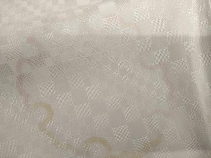 平和屋着物▽上質な小紋　単衣　和紗羅　紗織　手染め　雪輪文　反端付き　正絹　逸品　AABI7225cs