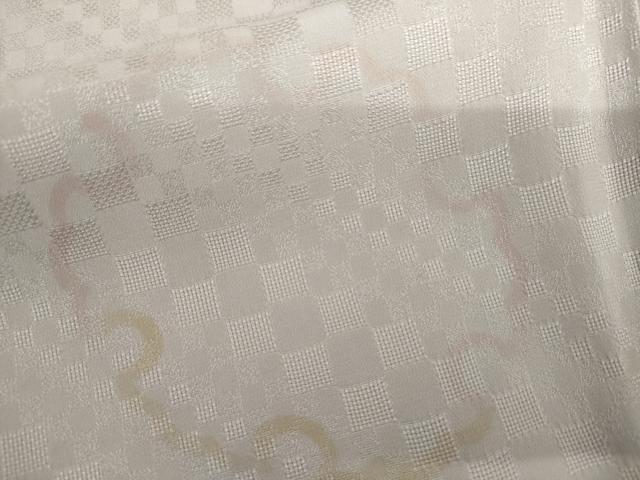平和屋着物▽上質な小紋　単衣　和紗羅　紗織　手染め　雪輪文　反端付き　正絹　逸品　AABI7225cs