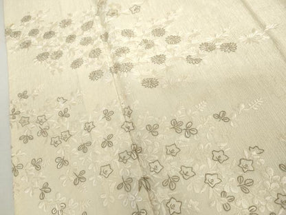 平和屋着物▽訪問着　単衣　総刺繍　枝花文　金糸　正絹　逸品　AABI7228cs