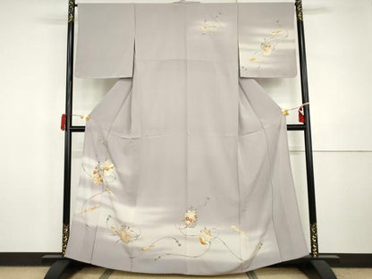 平和屋着物▽訪問着　単衣　仕覆文　暈し染め　金彩　正絹　逸品　未使用　AABI7233cs