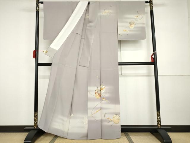 平和屋着物▽訪問着　単衣　仕覆文　暈し染め　金彩　正絹　逸品　未使用　AABI7233cs