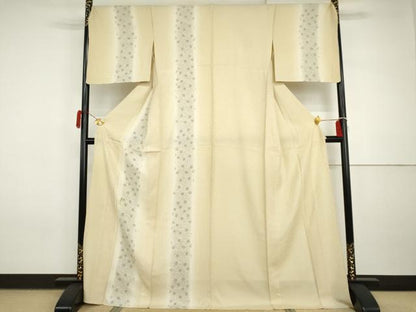 平和屋着物▽訪問着　単衣　刺繍　舞花間道　暈し染め　金糸　銀彩　正絹　逸品　AABI7242cs