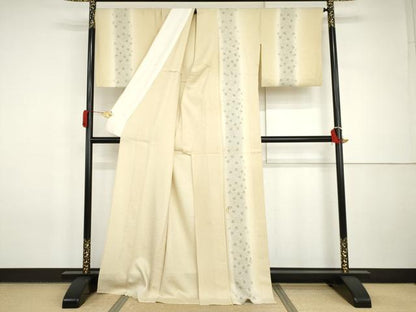 平和屋着物▽訪問着　単衣　刺繍　舞花間道　暈し染め　金糸　銀彩　正絹　逸品　AABI7242cs
