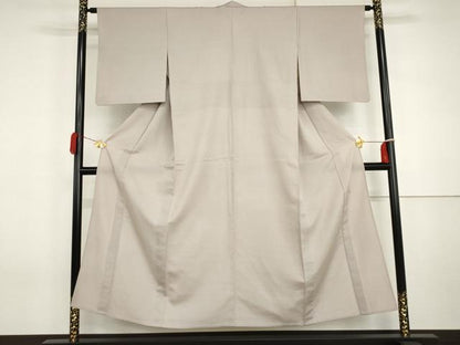 平和屋着物▽京都・西陣　織元ブランド　泰流舎　お召　単衣　色無地　薄柿色　正絹　逸品　AABI7245cs