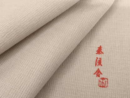 平和屋着物▽京都・西陣　織元ブランド　泰流舎　お召　単衣　色無地　薄柿色　正絹　逸品　AABI7245cs