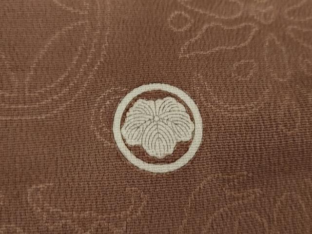 平和屋着物▽上質な色無地　単衣　幾何学花地紋　鴇浅葱色　正絹　逸品　AABI7248cs