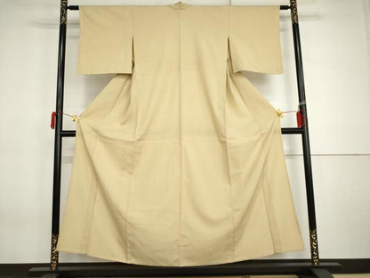 平和屋着物▽上質な色無地　単衣　蒸栗色　正絹　逸品　AABI7250cs