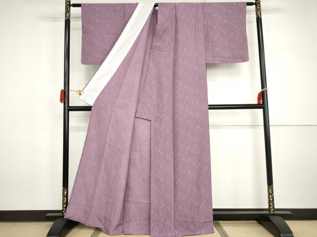 平和屋着物▽上質な小紋　単衣　更紗花唐草文　AABI7255cs