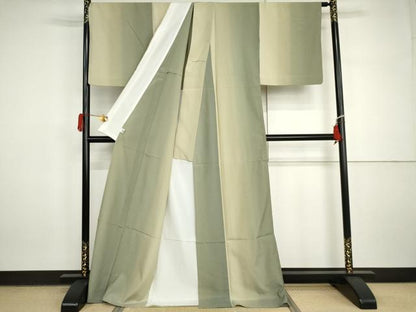 平和屋着物▽本塩沢　単衣　霞間道　正絹　逸品　AABI7261cs