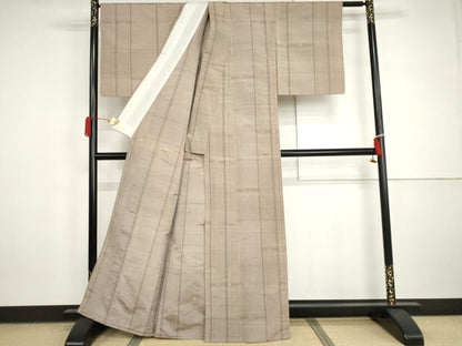 平和屋着物▽上質な紬　単衣　琉球絣文様　正絹　逸品　AABI7263cs