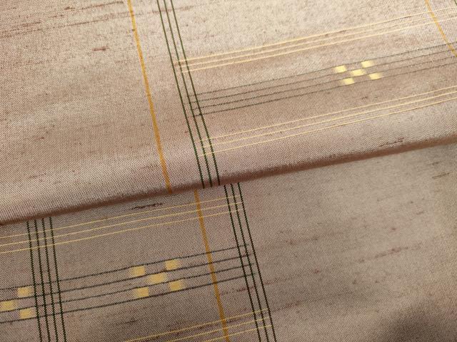 平和屋着物▽上質な紬　単衣　琉球絣文様　正絹　逸品　AABI7263cs
