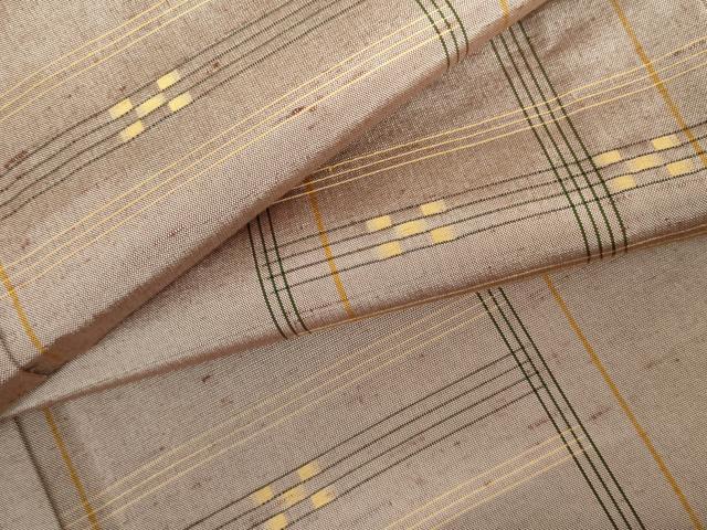 平和屋着物▽上質な紬　単衣　琉球絣文様　正絹　逸品　AABI7263cs