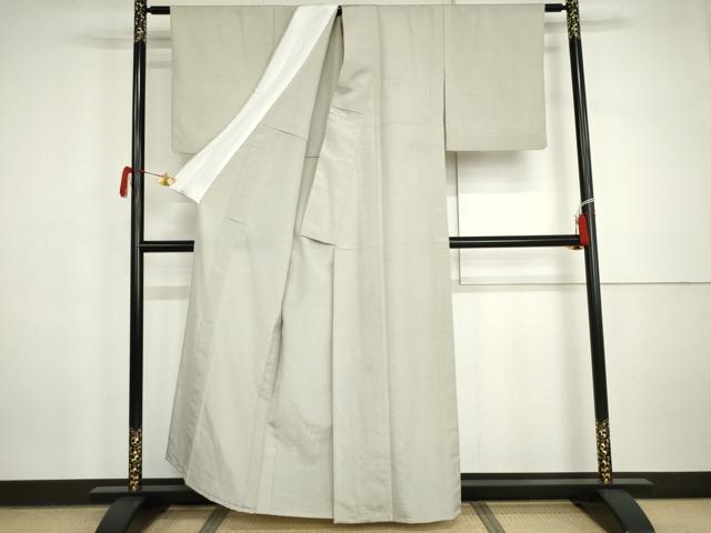 平和屋着物▽本塩沢　単衣　蚊絣　正絹　逸品　AABI7264cs