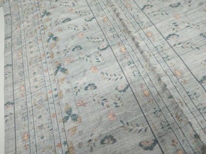平和屋着物▽上質な紬 　単衣　更紗花文　正絹　逸品　未使用　AABI7266cs