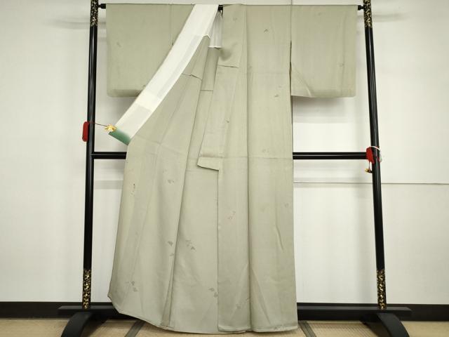 平和屋着物▽友禅作家の巨匠　浅井青仁　小紋　単衣　松竹梅吹寄せ花文　正絹　逸品　AABI7269cs