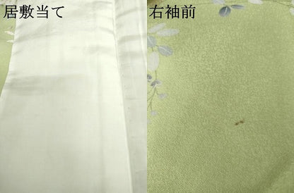 平和屋着物▽上質な小紋　単衣　枝花文　金彩　正絹　逸品　AABI7273cs