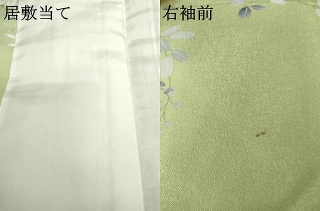 平和屋着物▽上質な小紋　単衣　枝花文　金彩　正絹　逸品　AABI7273cs