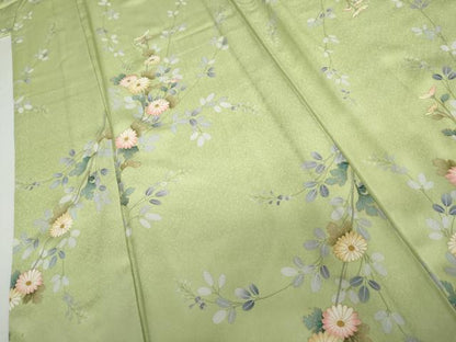 平和屋着物▽上質な小紋　単衣　枝花文　金彩　正絹　逸品　AABI7273cs