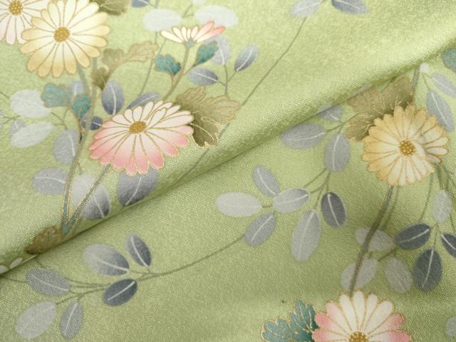 平和屋着物▽上質な小紋　単衣　枝花文　金彩　正絹　逸品　AABI7273cs