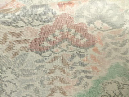 平和屋着物▽上質な紬　単衣　松竹梅文　正絹　逸品　AABI7275cs