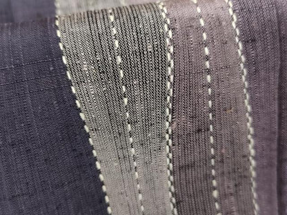 平和屋着物▽上質な紬　単衣　刺繍　刺し子　立涌文　正絹　逸品　未使用　AABI7277cs