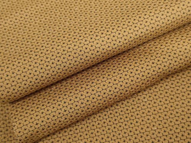 平和屋着物▽お召　単衣　100亀甲　総詰め　正絹　逸品　AABI7278cs