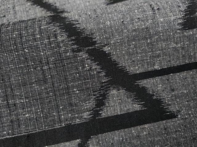 平和屋着物▽上質な紬　単衣　幾何学文様　正絹　逸品　AABI7280cs