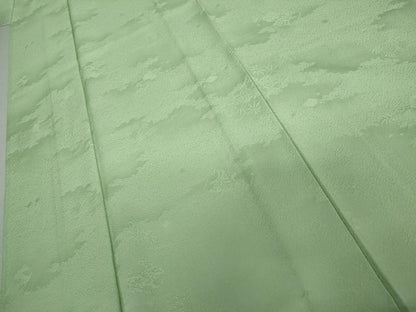 平和屋着物▽上質な色無地　単衣　破れ色紙地紋　裏葉柳色　そごう扱い　正絹　逸品　AABI7283cs