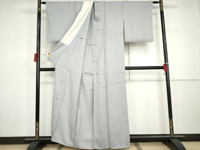平和屋着物▽京加賀友禅　百貫達雄監修　色無地　単衣　藤色　正絹　逸品　AABI7285cs