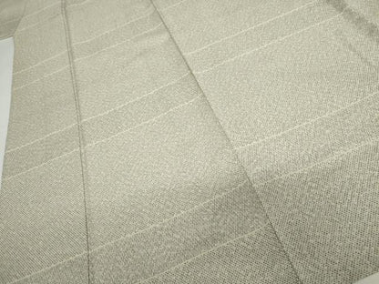 平和屋着物▽本塩沢　単衣　110亀甲　横段文　正絹　逸品　AABI7288cs