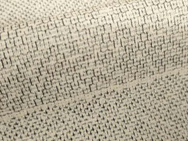 平和屋着物▽本塩沢　単衣　110亀甲　横段文　正絹　逸品　AABI7288cs