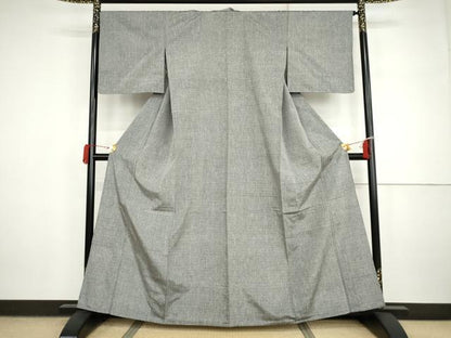 平和屋着物▽上質な紬 　単衣　霞文 　正絹　逸品　未使用　AABI7289cs