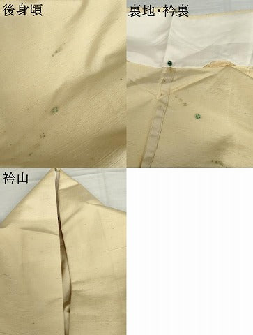 平和屋着物▽上質な紬　単衣　色紙重ね文　正絹　逸品　AABI7290cs