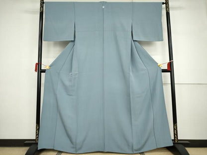 平和屋着物▽上質な色無地　単衣　浅縹色　正絹　逸品　AABI7294cs