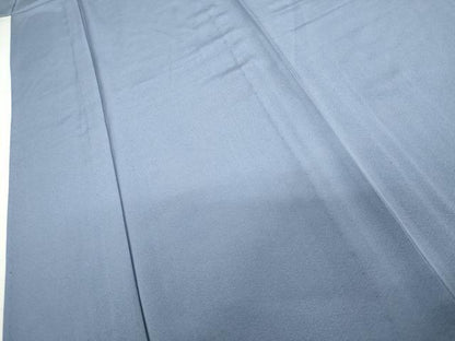 平和屋着物▽上質な色無地　単衣　青藤色　みやびちりめん　反端付き　正絹　逸品　未使用　AABI7295cs