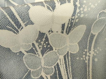 平和屋着物▽上質な小紋　単衣　舞蝶文　暈し染め　正絹　逸品　未使用　AABI7296cs