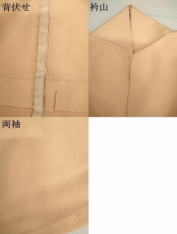 平和屋着物▽無地絵羽訪問着　単衣　花唐草地紋　人色地　正絹　逸品　AABI7297cs