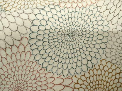 平和屋着物▽上質な小紋　単衣　菊尽くし　正絹　逸品　AABI7298cs