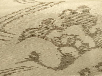 平和屋着物▽上質な紬　単衣　飛鶴流水文　正絹　逸品　AABI7299cs