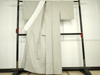 平和屋着物▽本塩沢　単衣　亀甲文　正絹　逸品　AABI7300cs
